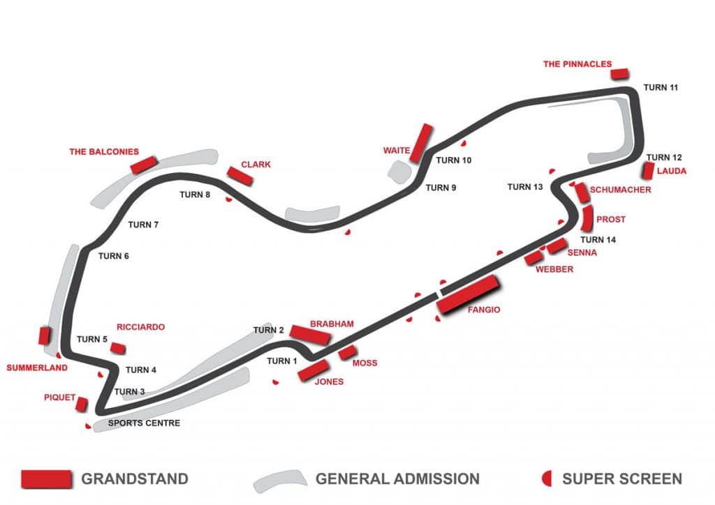 australian gp spectator map