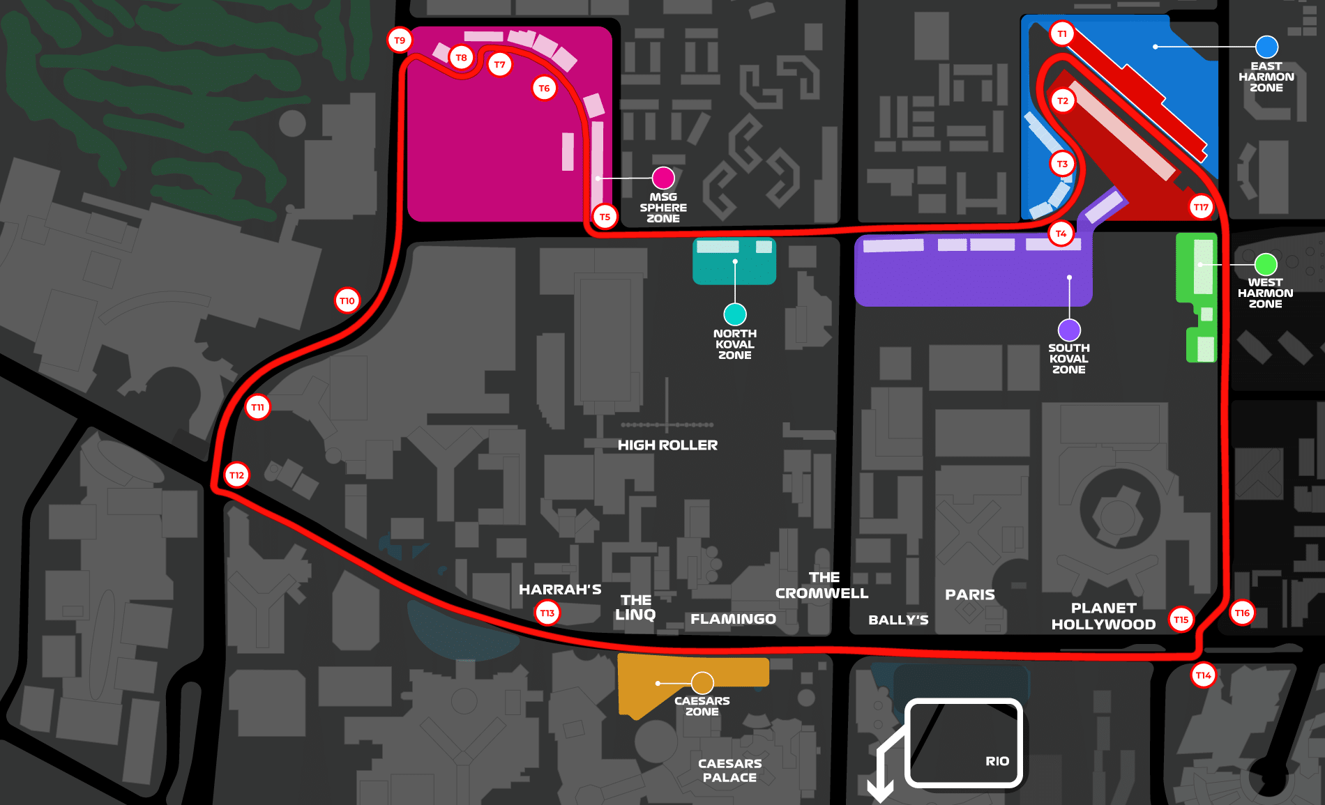 layout caesars palace map